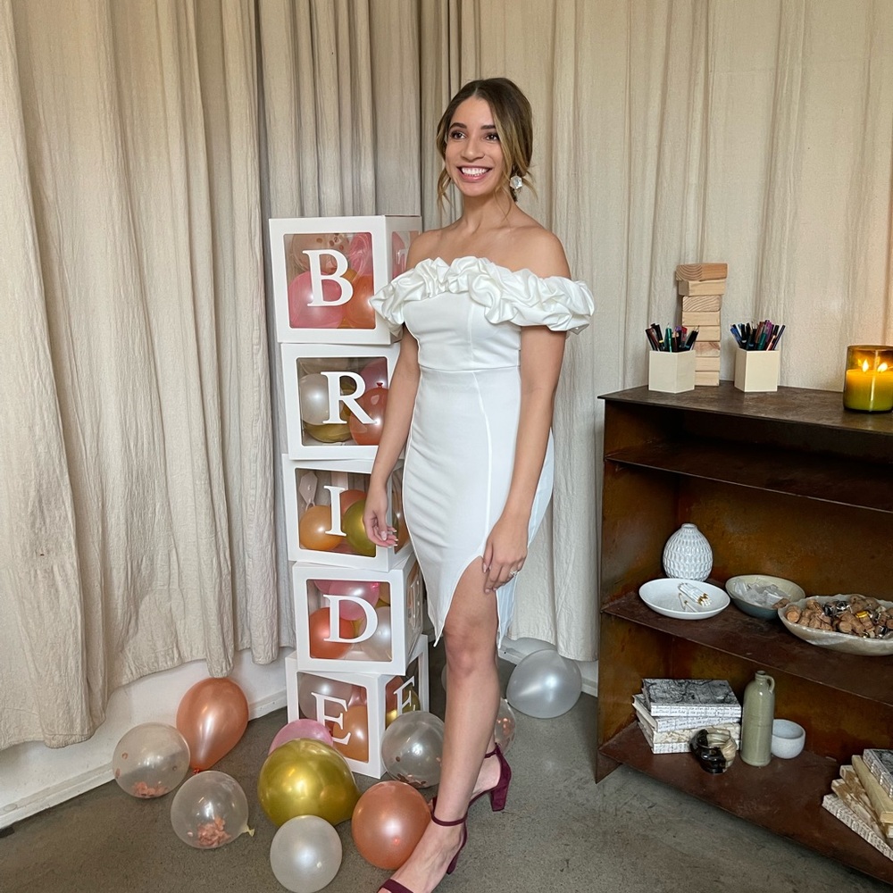MIDI WHITE DRESS - Picture 2 of 6
